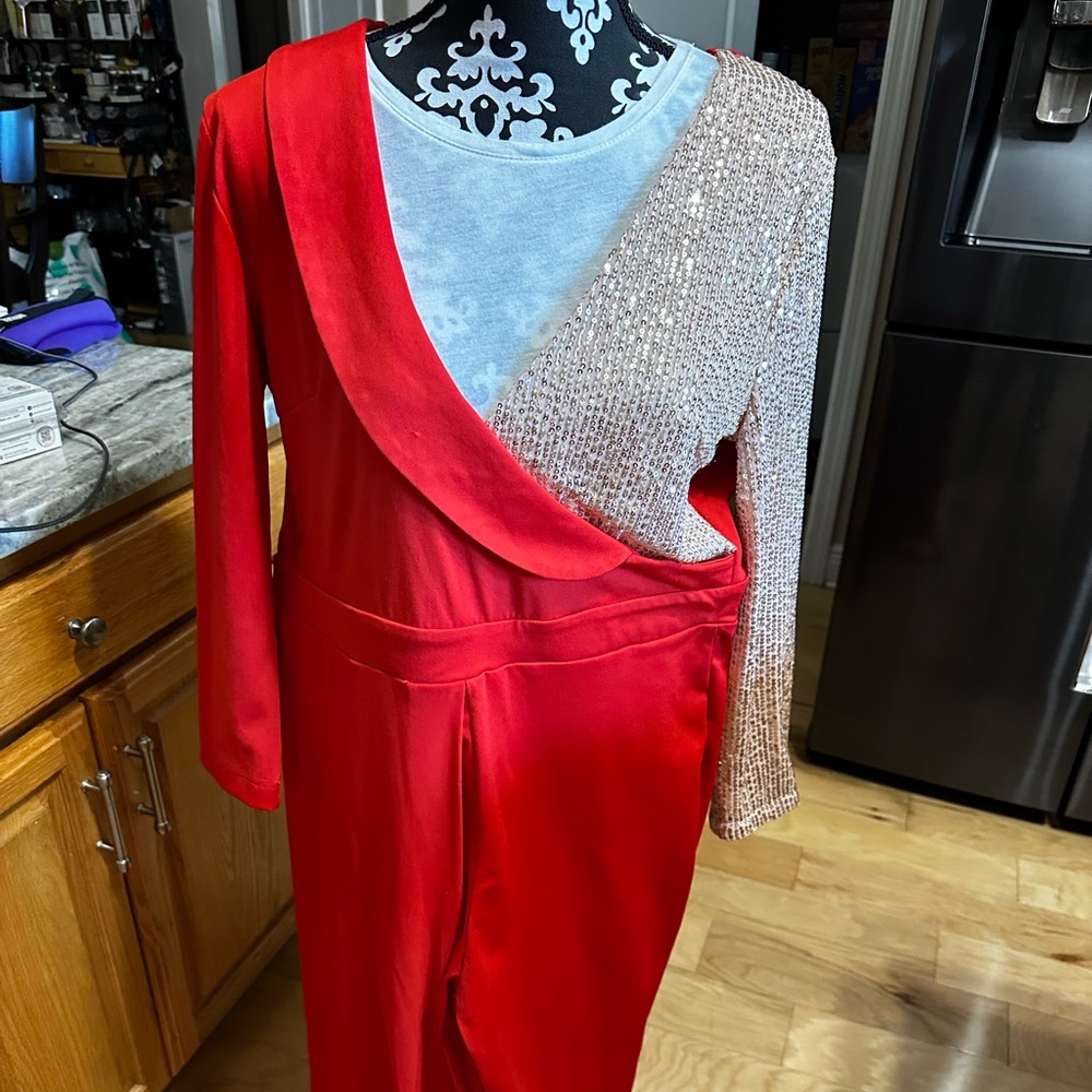 Red & Gold Jumpsuit